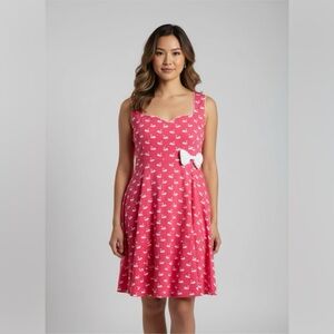Lindy Bop Retro Dress 2XL Graceful Pink Coral White Swan 50’ Sweetheart Barbie